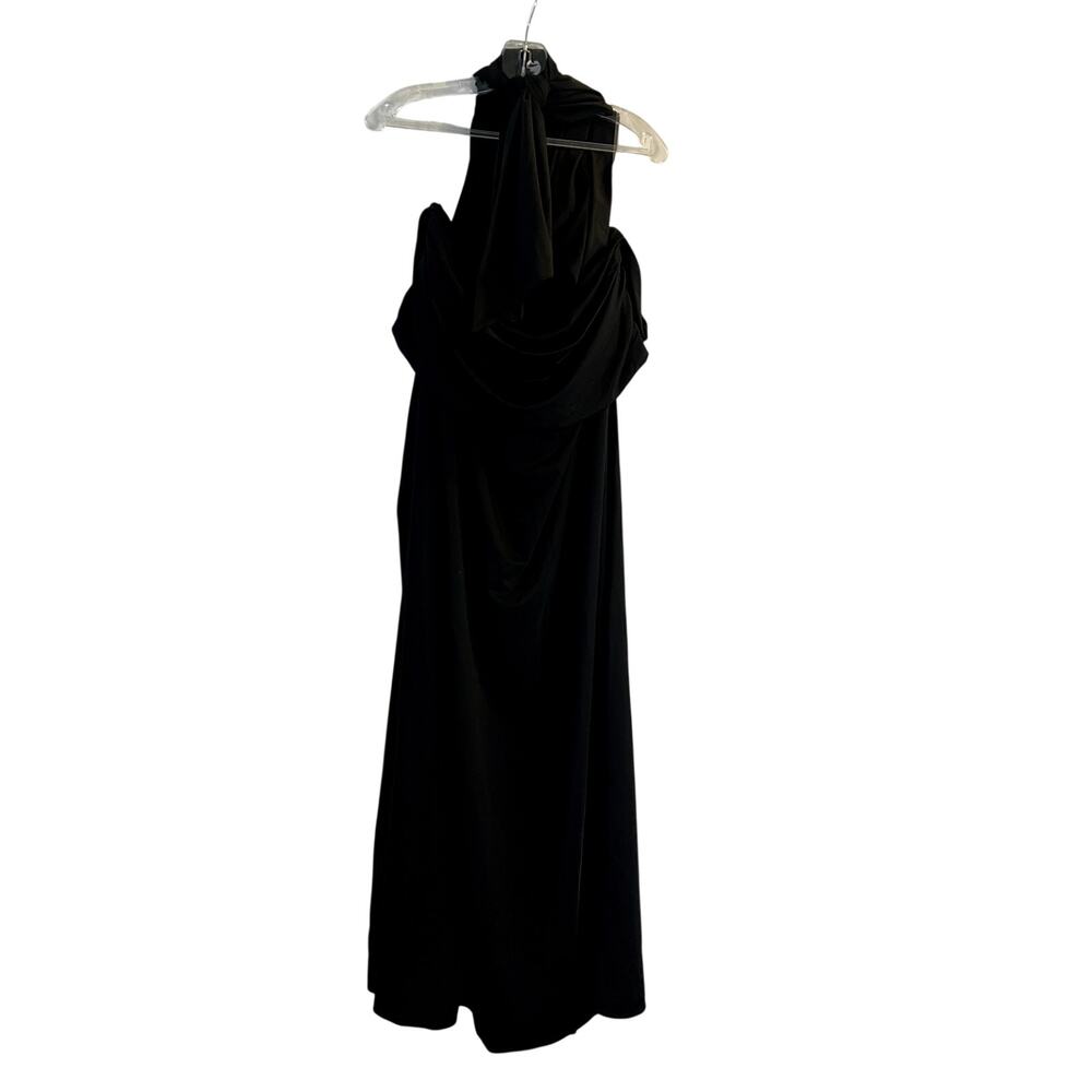 Oh Polly Merryth Soft-Jersey Halterneck Backless Maxi Dress Black Size XXL New - Picture 5 of 10